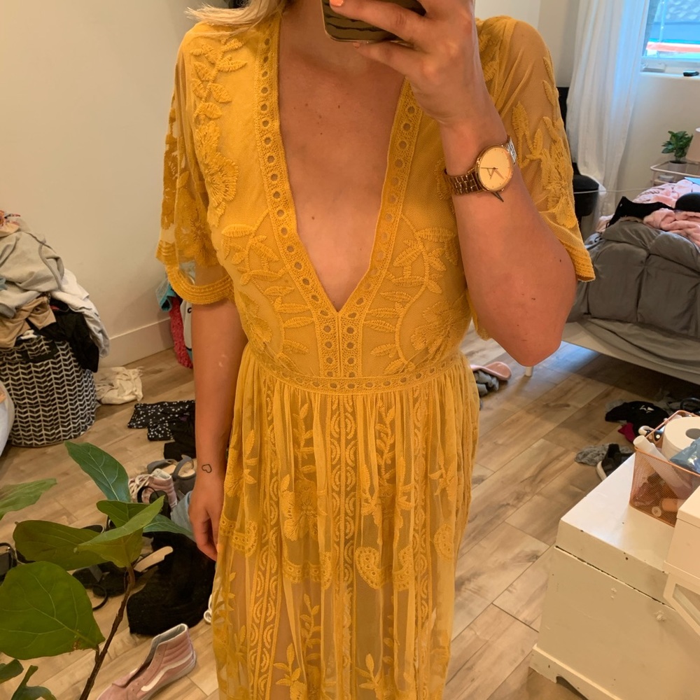 Yellow lace romper/dress